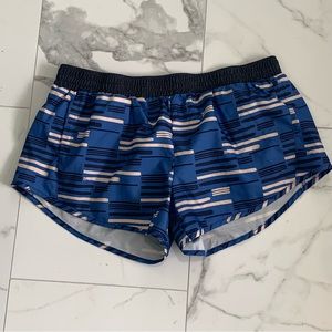 Oiselle OG Distance Blue Print Athletic Running Shorts 8